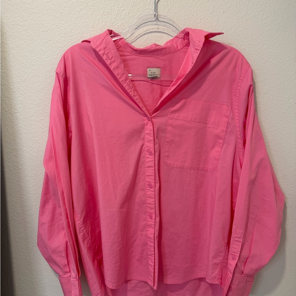 Target Brand Bright Pink Button-Up Shirt